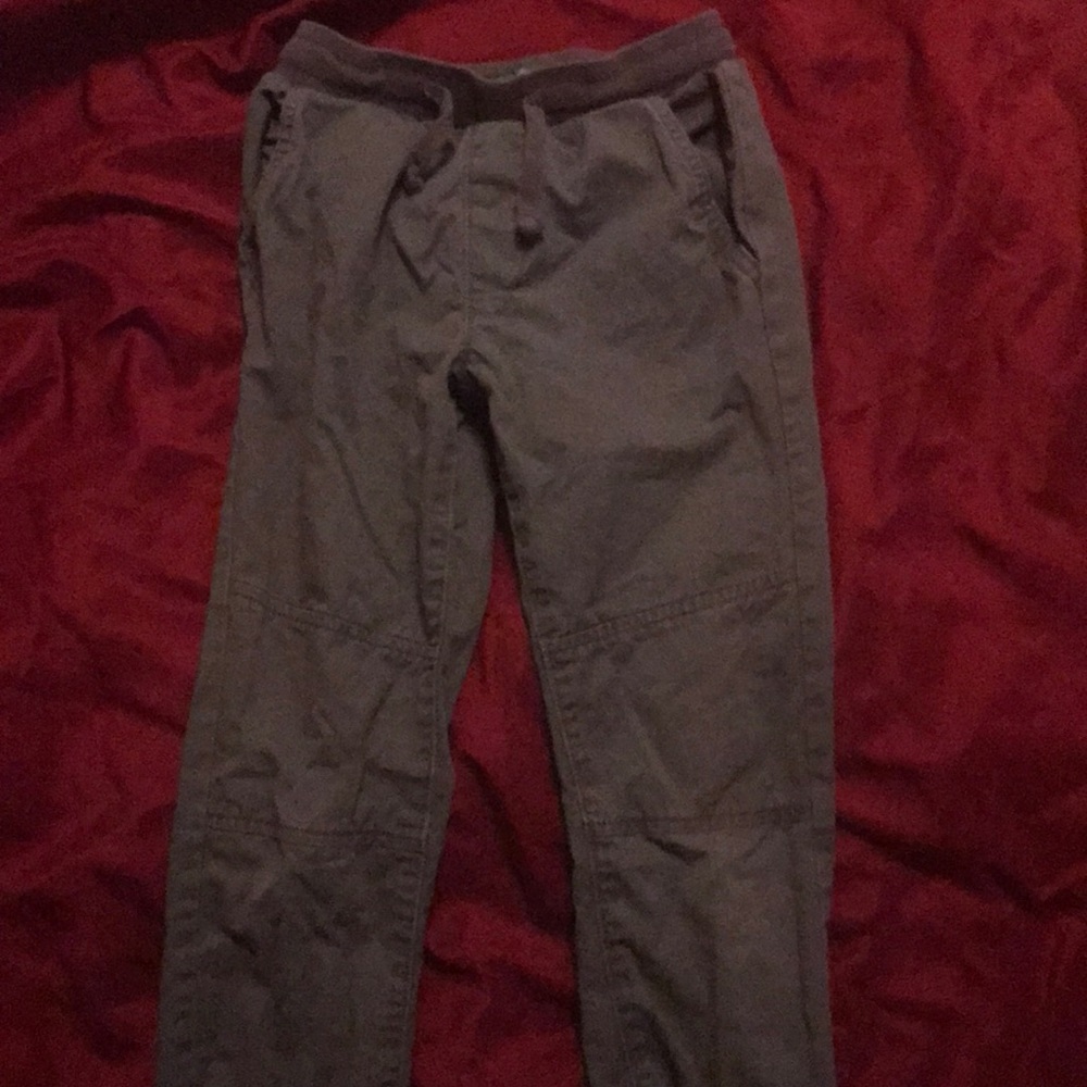 Boys size 8 camp gray/green pants with elastic